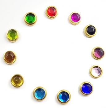 Strasssteine 4mm, mit Goldring